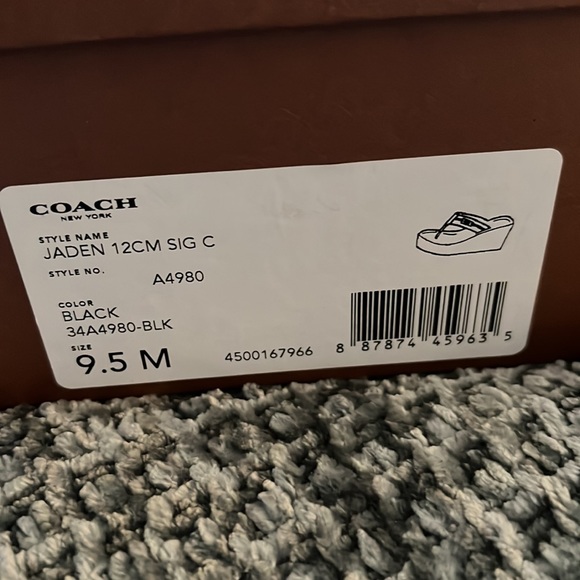 Black summer sandals by coach. - Picture 2 of 7